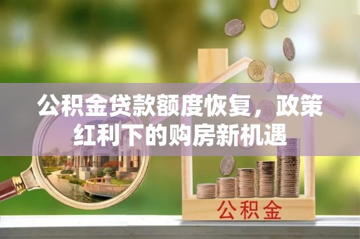 麦寮公积金贷款额度恢复，政策红利下的购房新机遇