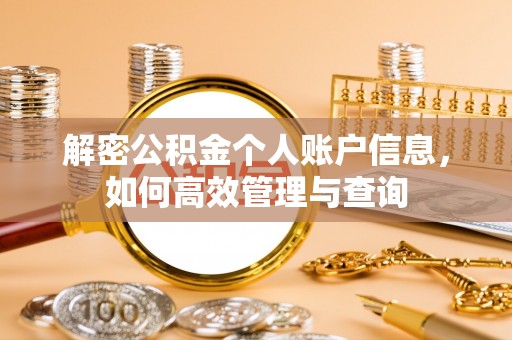 麦寮解密公积金个人账户信息，如何高效管理与查询