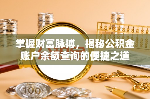 麦寮掌握财富脉搏，揭秘公积金账户余额查询的便捷之道