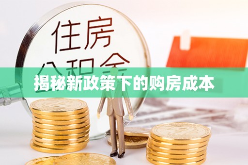 麦寮揭秘新政策下的购房成本